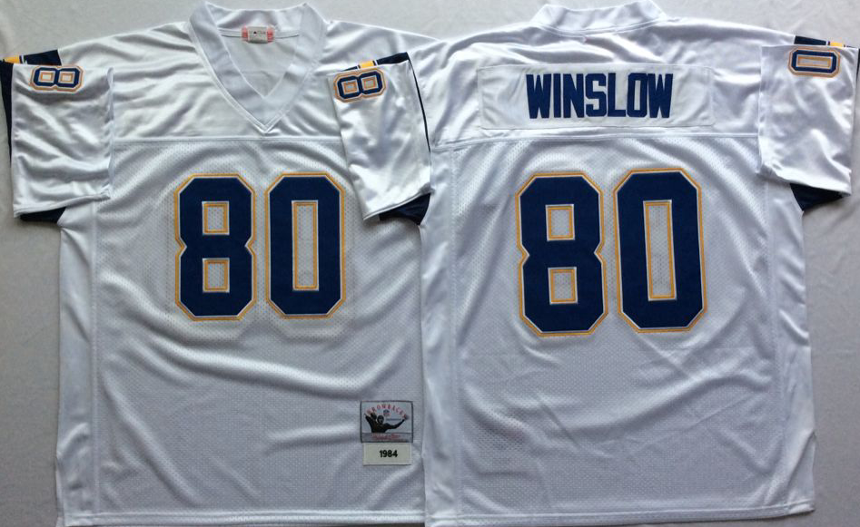 Men NFL Los Angeles Chargers 80 Winslow white Mitchell Ness jerseys